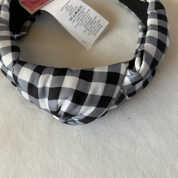 KATE SPADE NEW YORK daisy gingham knot silk headband - Picture 4 of 10
